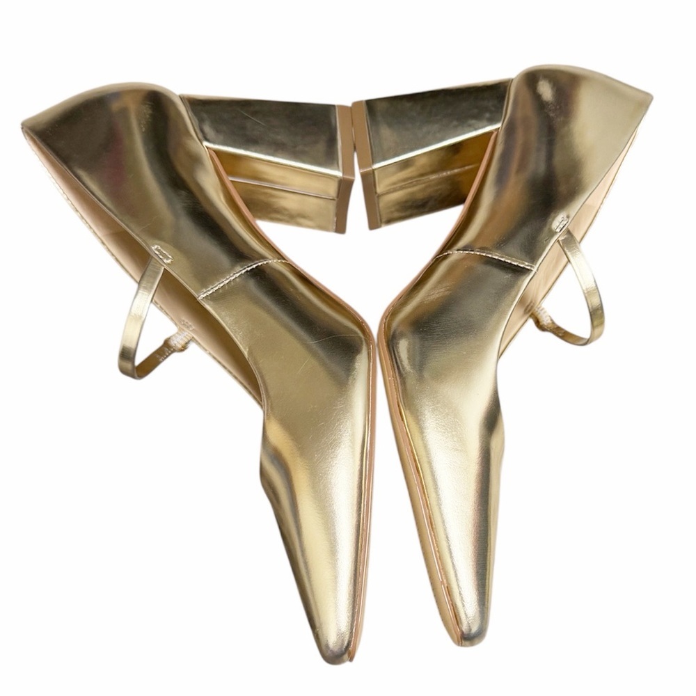 MARC FISHER Vanderly Mary Jane Pumps Heels Gold 6.5 - Picture 5 of 6